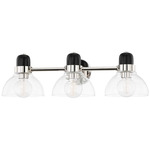 Camile Bathroom Vanity Light - Polished Nickel / Clear
