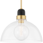 Camile Pendant - Aged Brass / Clear