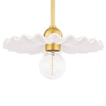 Tinsley Pendant - Aged Brass / Cream