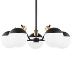 Miranda Chandelier - Aged Brass / Black / White