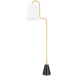 Jaimee Floor Lamp - Aged Brass / White Linen