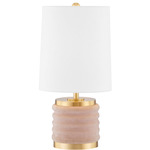 Bethany Table Lamp - Blush / White Linen