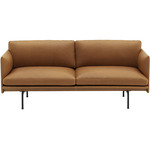 Outline 2-Seater Sofa - Black / Cognac Leather