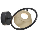 Olo Ring Wall/Ceiling Light - Black / Champagne Gold