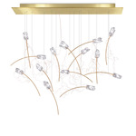 Tulip Linear Pendant - Brass / Transparent