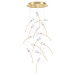 Tulip Round Pendant - Brass / Transparent