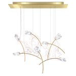 Tulip Linear Pendant - Brass / Transparent