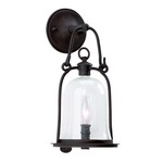 Owings Mill Outdoor Wall Sconce - Textured Black / Clear