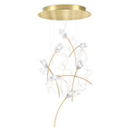 Tulip Round Pendant - Brass / Transparent