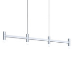 Systema Staccato Linear Pendant - Bright Satin Aluminum / Frosted