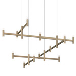 Systema Staccato Offset Pendant - Painted Brass / Frosted
