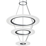 Arctic Multi-Tier Ring Pendant - Bright Satin Aluminum / Frosted