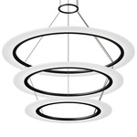 Arctic Multi-Tier Ring Pendant - Satin Black / Frosted