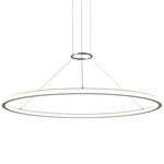 Luna Pendant - Bright Satin Aluminum / White