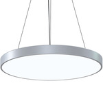 Pi Large Pendant - Bright Satin Aluminum / Optical