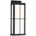Bensa Outdoor Wall Sconce - Sand Black / Opal White