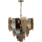 Cocolina Chandelier - Antique Brass / Amber / Smoke