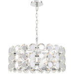 Perrene Drum Chandelier - Chrome / Crystal / Chrome