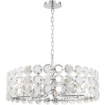 Perrene Drum Chandelier - Chrome / Crystal / Chrome