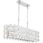 Perrene Linear Chandelier - Chrome / Crystal / Chrome