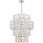 Perrene Tiered Chandelier - Chrome / Clear