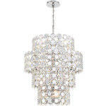 Perrene Tiered Chandelier - Chrome / Crystal / Chrome