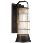 Rivamar Outdoor Wall Sconce - Oil Rubbed Bronze / Gold / Clear