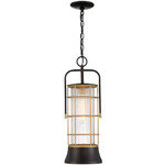 Rivamar Outdoor Pendant - Oil Rubbed Bronze / Gold / Clear