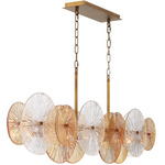 Sue-Anne Linear Chandelier - Gold / Natural / Clear