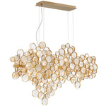 Trento Linear Chandelier - Gold / Amber