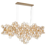 Trento Linear Chandelier - Antique Gold / Tri-Colored
