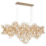 Trento Linear Chandelier - Gold / Amber