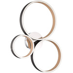 Verdura 3-Ring Wall / Ceiling Light - Chrome / Black / Brown