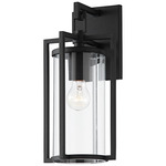 Percy Outdoor Wall Sconce - Black / Clear