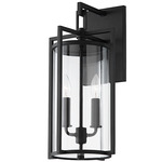 Percy Outdoor Wall Sconce - Black / Clear