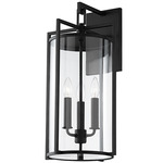 Percy Outdoor Wall Sconce - Black / Clear