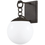 Stormy Outdoor Wall Sconce - French Iron / White