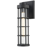 Mesa Outdoor Wall Sconce - Textured Black / Clear