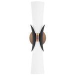 Muncie Wall Sconce - Patina Brass / Black / White