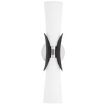 Muncie Wall Sconce - Polished Nickel / Black / White