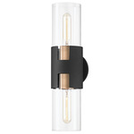 Amado Wall Sconce - Patina Brass/ Black / Clear