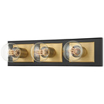 Runyan Bathroom Vanity Light - Patina Brass/ Black