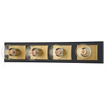 Runyan Bathroom Vanity Light - Patina Brass/ Black