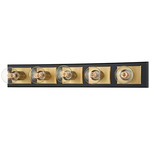 Runyan Bathroom Vanity Light - Patina Brass/ Black