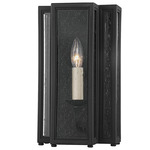 Leor Outdoor Wall Sconce - Black / Clear