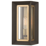 Lowry Outdoor Wall Sconce - Bronze/ Patina Brass / Clear