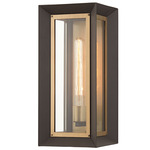 Lowry Outdoor Wall Sconce - Bronze/ Patina Brass / Clear