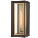 Lowry Outdoor Wall Sconce - Bronze/ Patina Brass / Clear