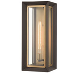 Lowry Outdoor Wall Sconce - Bronze / Patina Brass / Clear