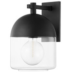 Zephyr Outdoor Wall Sconce - Black / Clear Seeded